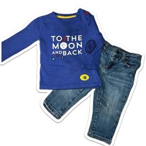 Infant outfit love you to the moon and back 12M Primark and ralph Lauren